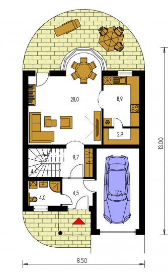 Floor plan of ground floor - MILENIUM 228